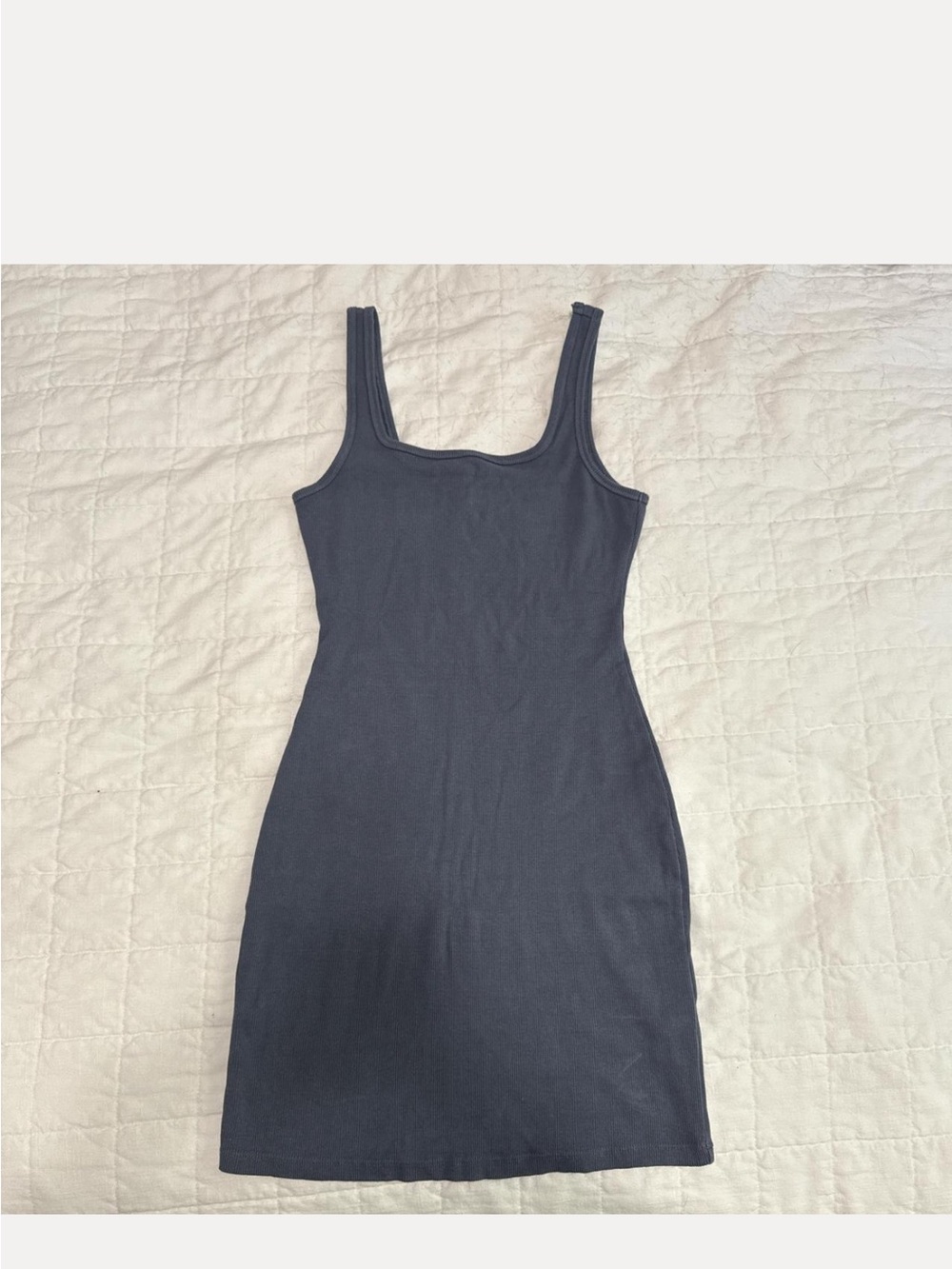 Hollister Dusty Blue Ribbed Tank Mini Dress